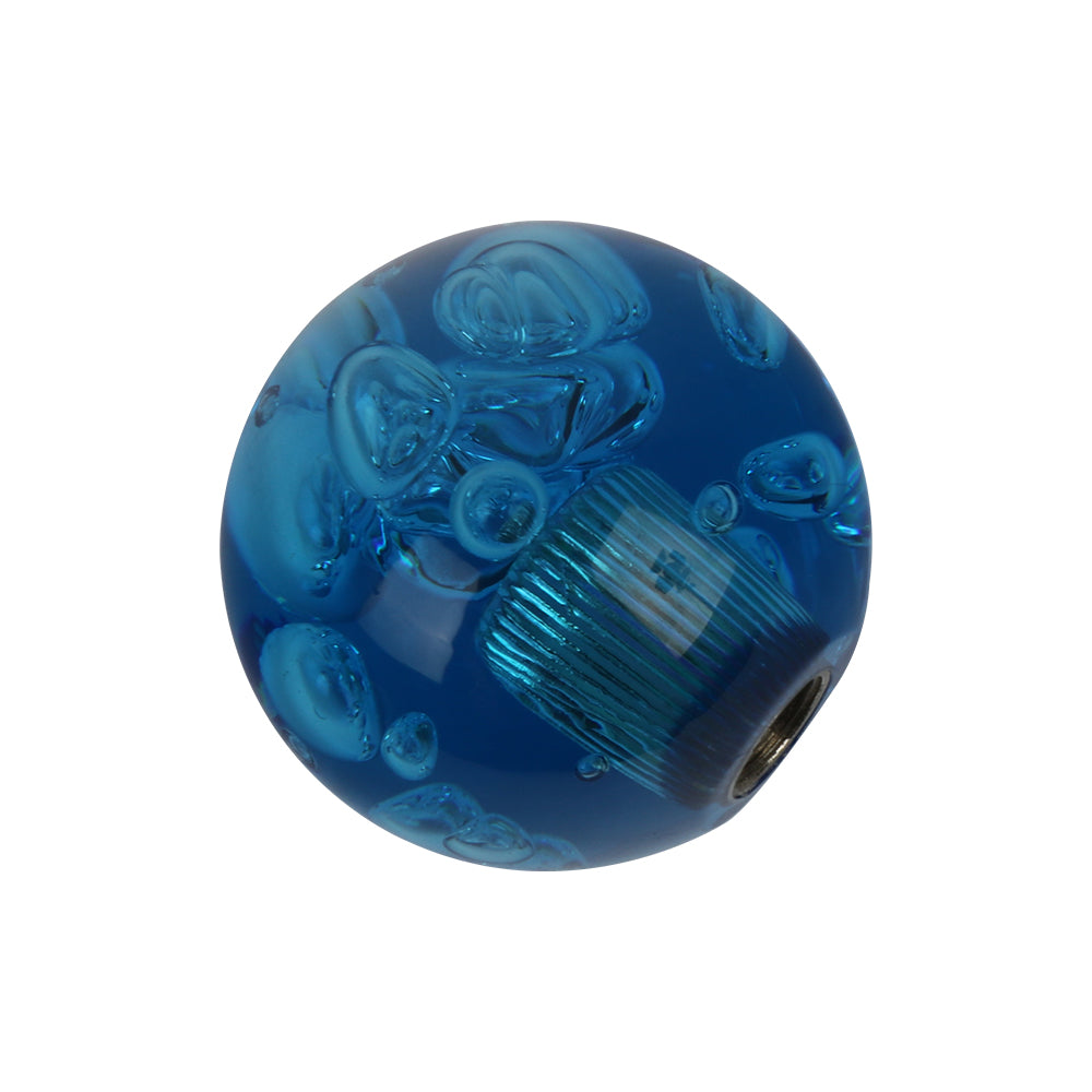 BRAND NEW UNIVERSAL V2 CRYSTAL BUBBLE BLUE ROUND BALL SHIFT KNOB MANUAL CAR RACING GEAR UNIVERSAL