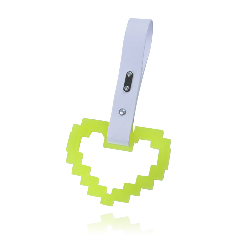 Brand New Minecraft Heart Yellow (Glows in the Dark) JDM TSURIKAWA Ring Subway Train Bus White Handle Strap Charm Drift