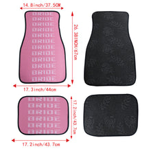 Load image into Gallery viewer, Brand New 4PCS UNIVERSAL BRIDE PINK Racing Fabric Car Floor Mats Interior Carpets