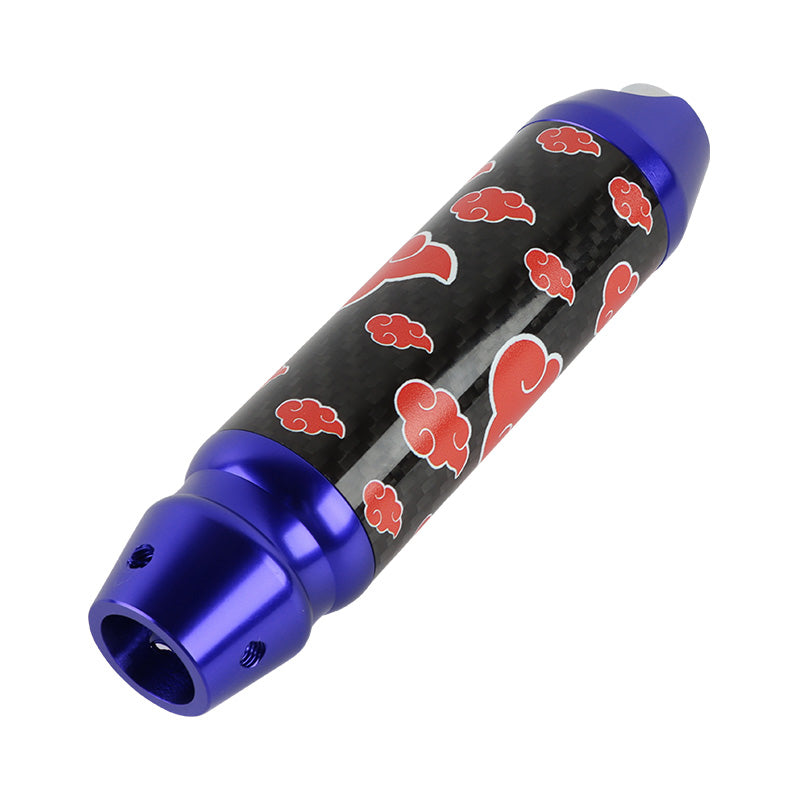 Brand New Naruto Akatsuki Cloud Universal Real Carbon Fiber Blue Aluminum Automatic Transmission Racing Gear Shift Knob