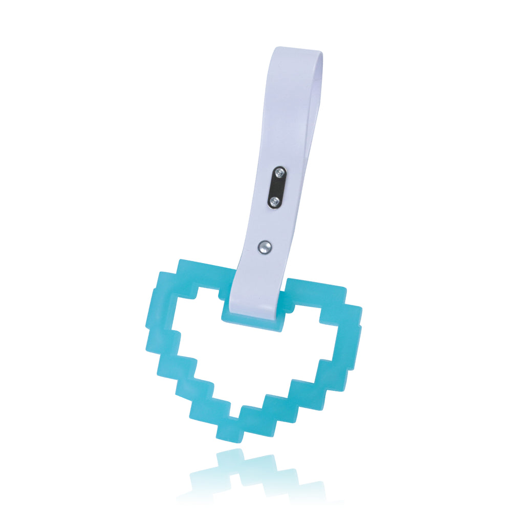 Brand New Minecraft Heart Teal (Glows in the Dark) JDM TSURIKAWA Ring Subway Train Bus White Handle Strap Charm Drift