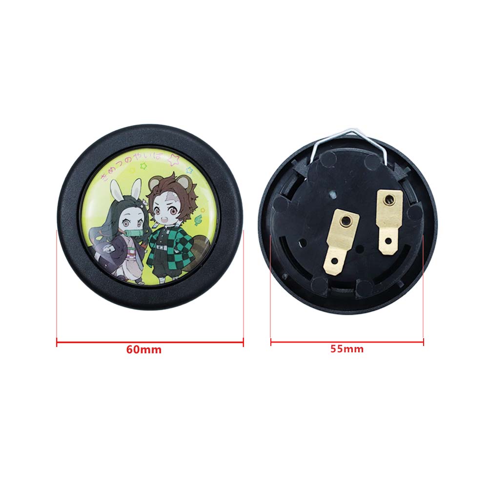 Brand New Universal Anime Hentai Car Horn Button Black Steering Wheel Center Cap