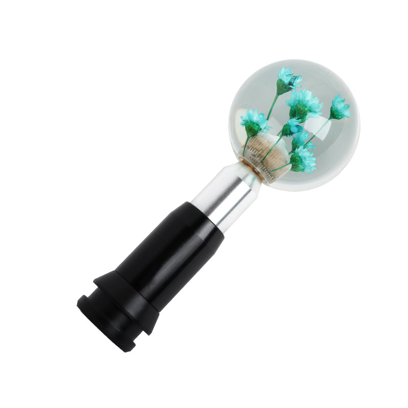 Brand New Universal Round Ball Crystal Clear Green Flowers Automatic Gear Shift Knob Shifter