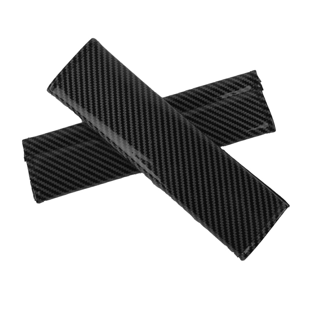 Brand New Universal 2PCS Black Carbon Fiber Look Car Seat Belt Covers Shoulder Pad