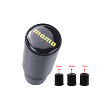 Load image into Gallery viewer, Brand New Universal Momo Black Real Carbon Fiber Racing Gear Stick Shift Knob For MT Manual M12 M10 M8