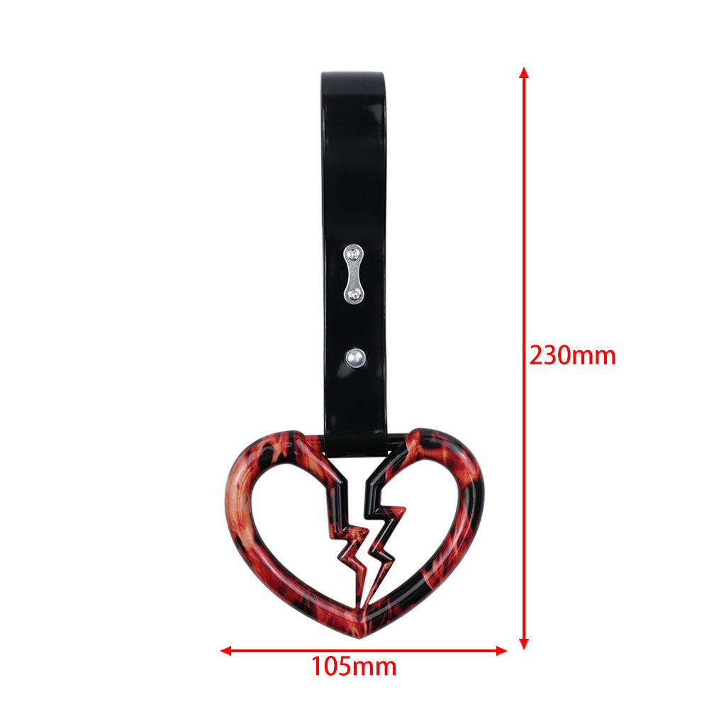 Brand New Broken Heart Black JDM TSURIKAWA Ring Subway Train Bus Handle Strap Charm Drift