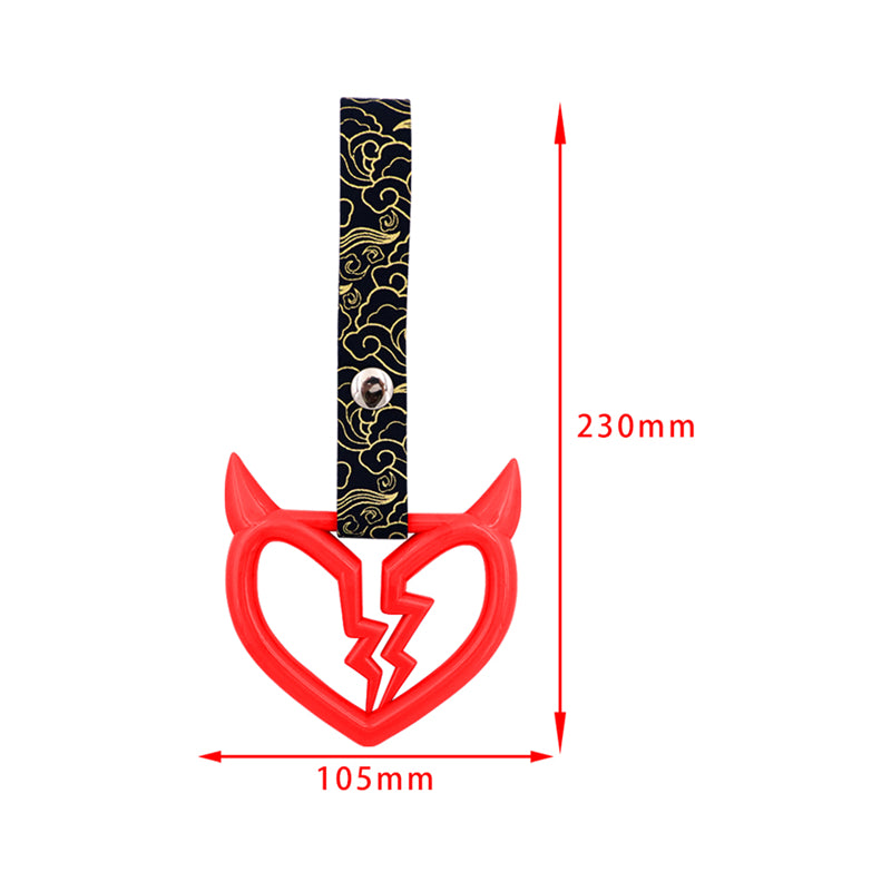 Brand New V3 Devil Broken Heart Red JDM TSURIKAWA Subway Bus Handle Strap Charm Drift