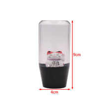 Load image into Gallery viewer, Brand New 1PCS Universal 9CM JDM Clear Fortune Cat Manual Car Black Base Racing Stick Shift Knob M8 M10 M12