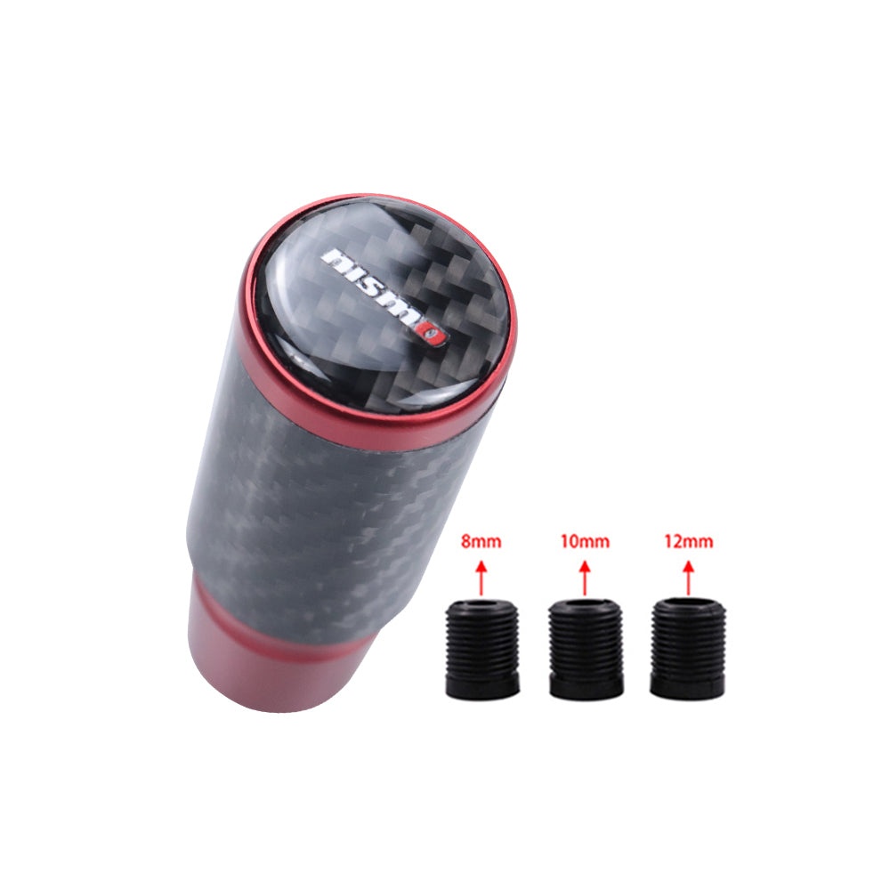 Brand New Universal Nismo Red Real Carbon Fiber Racing Gear Stick Shift Knob For MT Manual M12 M10 M8