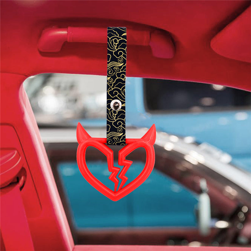 Brand New V3 Devil Broken Heart Red JDM TSURIKAWA Subway Bus Handle Strap Charm Drift