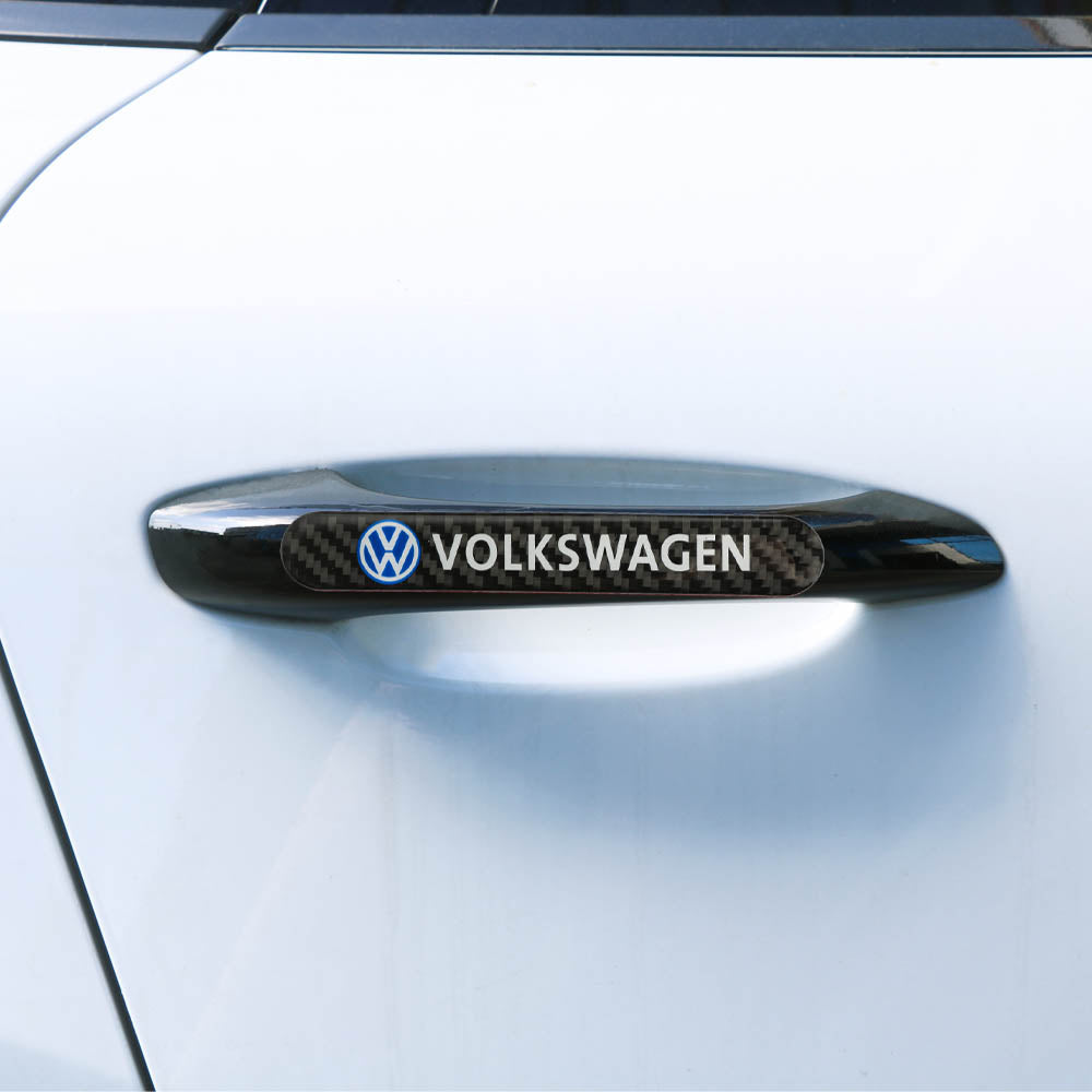 Brand New 1PCS Volkswagen Real Carbon Fiber Black Car Trunk Side Fenders Door Badge Scratch Guard Sticker