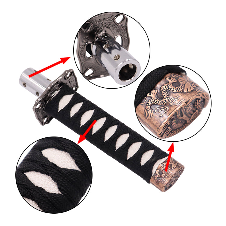 Brand New Universal Japanese Katana Samurai Sword Shift Gear Knob Lever Shifter Gear Metal Aluminum