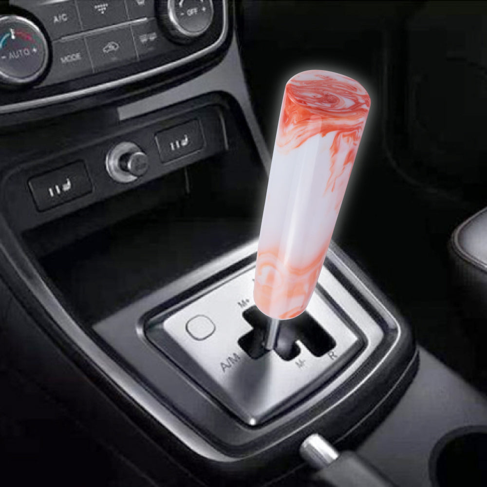 Brand New 12CM Universal Pearl Long White/Orange Stick Manual Car Gear Shift Knob Shifter M8 M10 M12