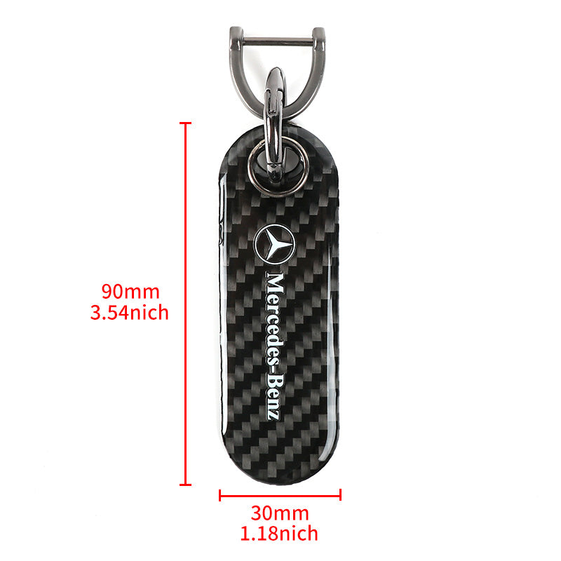 Brand New Universal 100% Real Carbon Fiber Keychain Key Ring For Mercedes-Benz