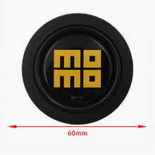 Load image into Gallery viewer, Brand New Universal Momo Car Horn Button Black/Blue Steering Wheel Center Cap W/Packaging