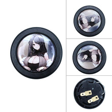 Load image into Gallery viewer, Brand New Universal Anime Hentai Car Horn Button Black Steering Wheel Center Cap