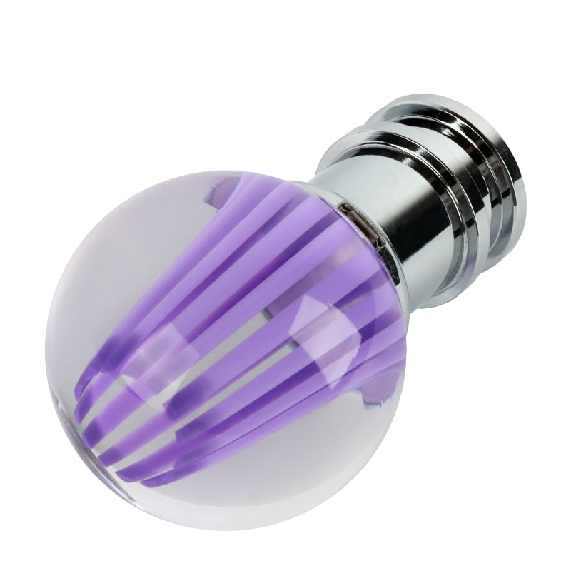 Brand New Universal Jdm Round Ball Crystal Clear Purple Stripes Manual Car Racing Gear Shift Knob Shifter M12 M10 M8