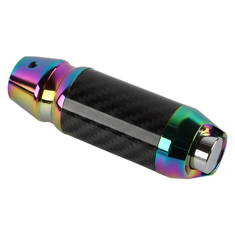 Brand New Universal Real Carbon Fiber Neo Chrome Aluminum Automatic Transmission Racing Gear Shift Knob