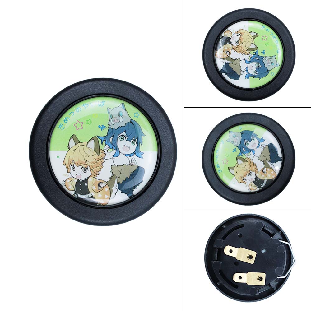 Brand New Universal Anime Hentai Car Horn Button Black Steering Wheel Center Cap