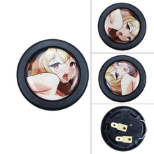 Load image into Gallery viewer, Brand New Universal Anime Hentai Car Horn Button Black Steering Wheel Center Cap