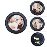 Brand New Universal Anime Hentai Car Horn Button Black Steering Wheel Center Cap