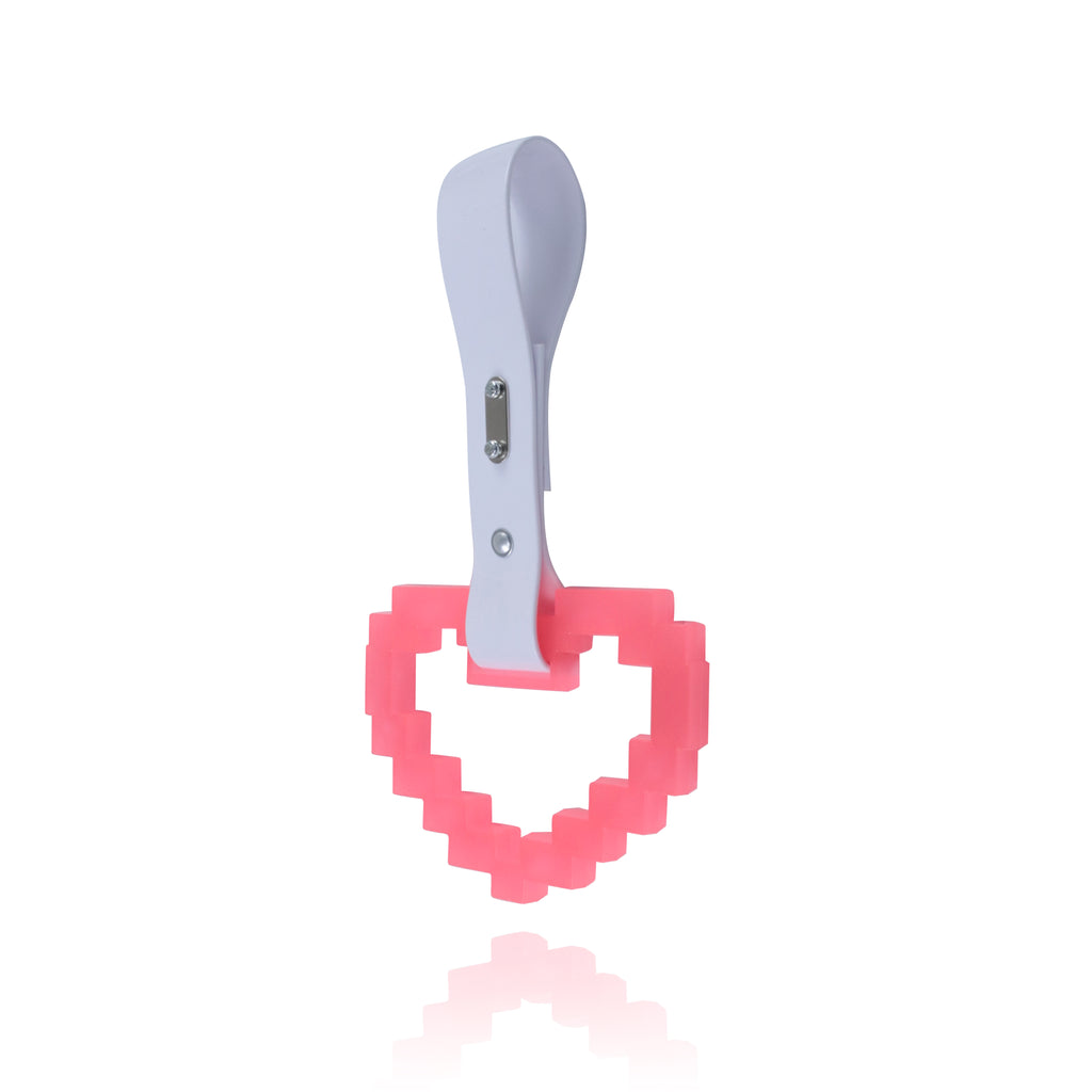 Brand New Minecraft Heart Pink (Glows in the Dark) JDM TSURIKAWA Ring Subway Train Bus White Handle Strap Charm Drift