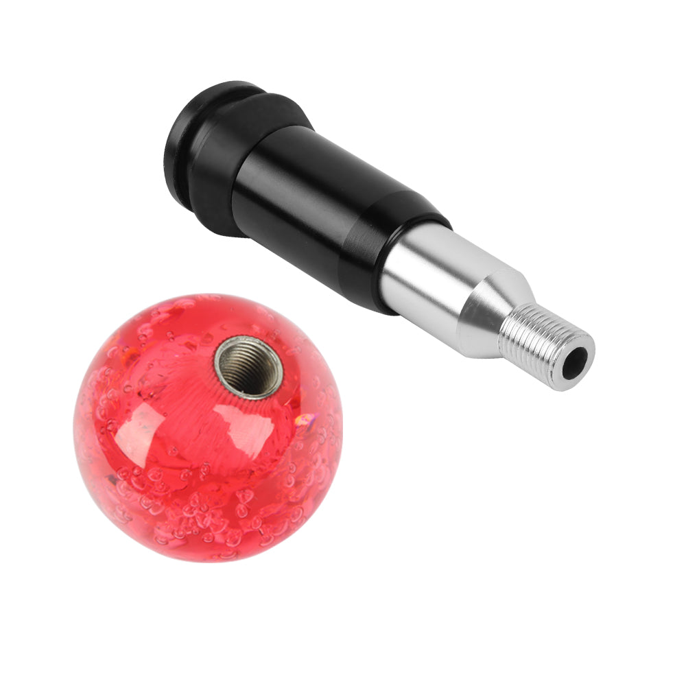 Brand New Universal Crystal Bubble Red Round Ball Automatic Transmission Shift Knob W/ Adapter