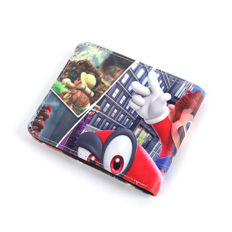 Brand New Men Super Mario Bros Odyssey Purse Short Bifold Fashion Leather Wallet