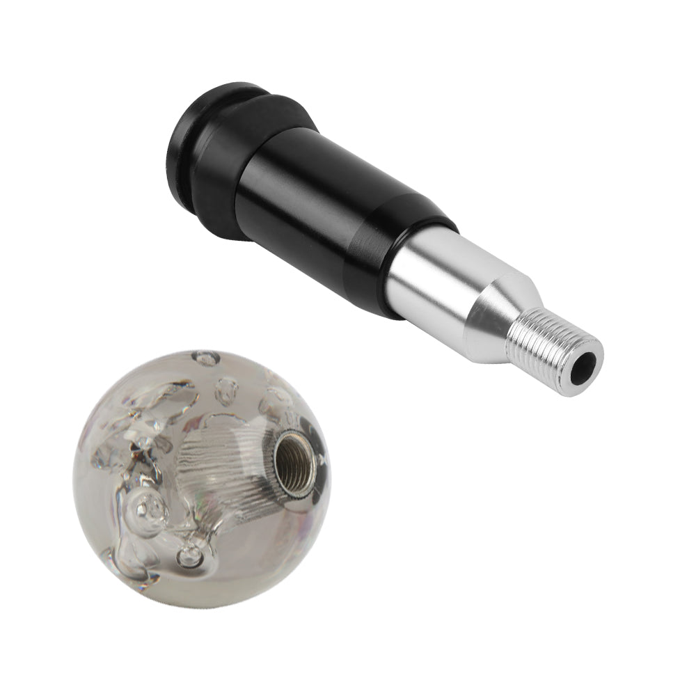 Brand New Universal Crystal Bubble Black Round Ball Automatic Transmission Shift Knob W/ Adapter