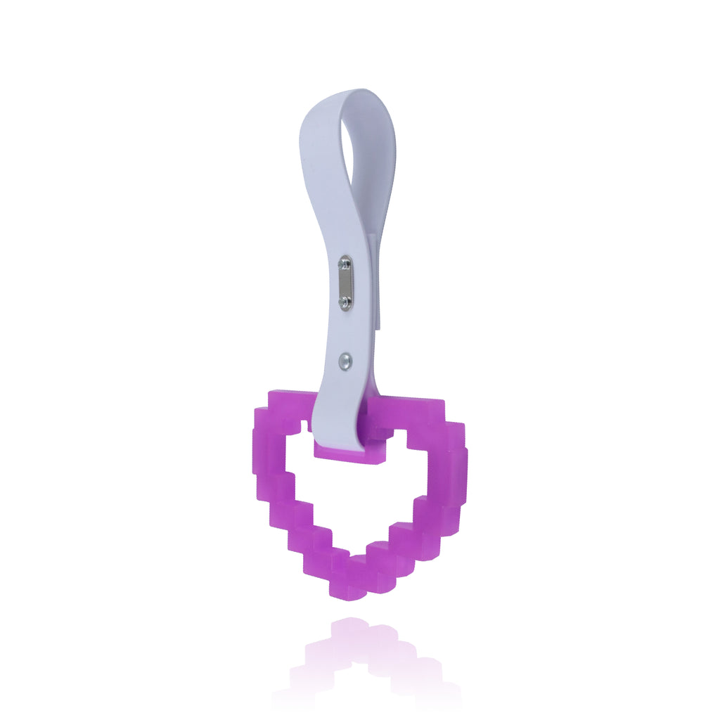 Brand New Minecraft Heart Purple (Glows in the Dark) JDM TSURIKAWA Ring Subway Train Bus White Handle Strap Charm Drift