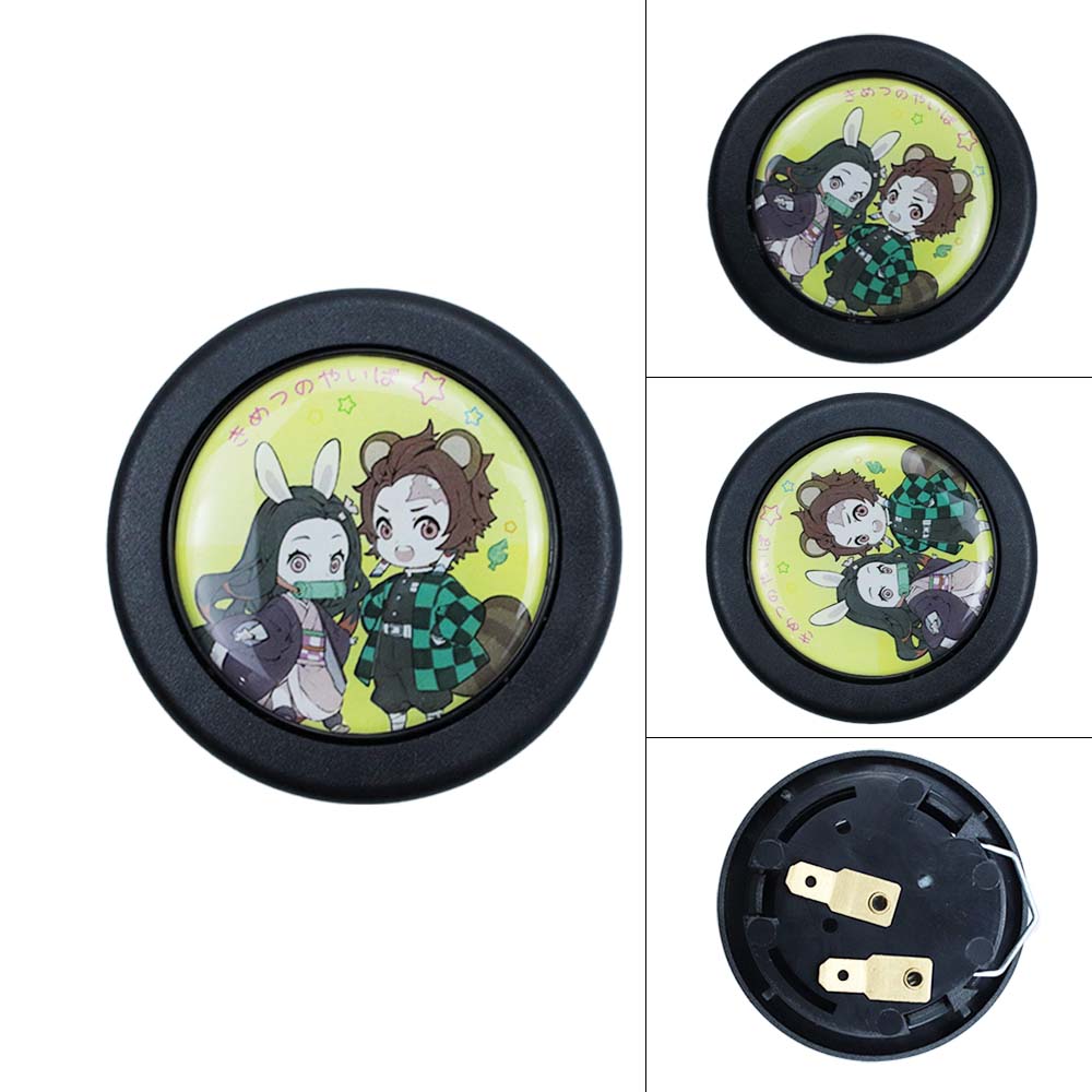 Brand New Universal Anime Hentai Car Horn Button Black Steering Wheel Center Cap