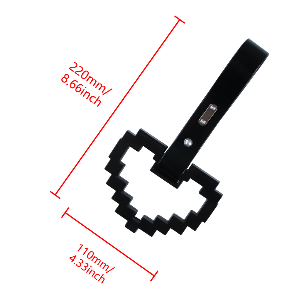 Brand New Minecraft Heart Black Handle JDM TSURIKAWA Ring Subway Train Bus Handle Strap Charm Drift