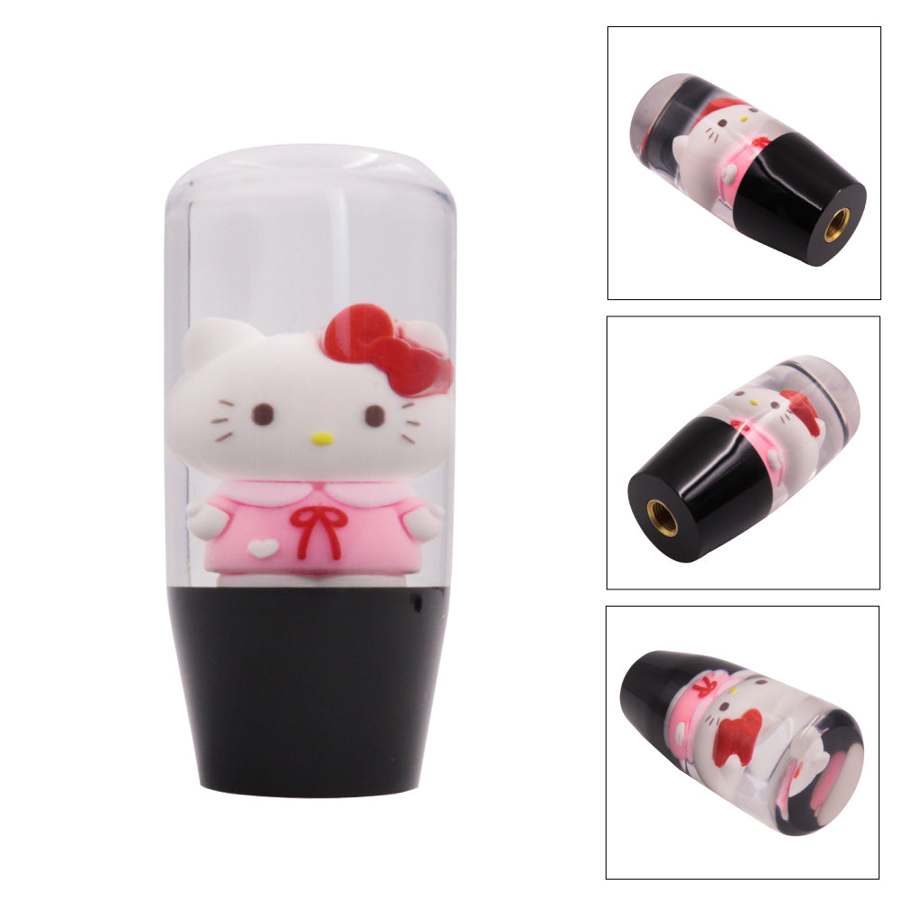 Brand New Universal Hello Kitty Character Crystal Clear Stick Car Manual Gear Shift Knob Shifter Lever Cover