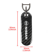 Load image into Gallery viewer, Brand New Universal 100% Real Carbon Fiber Keychain Key Ring For Nissan