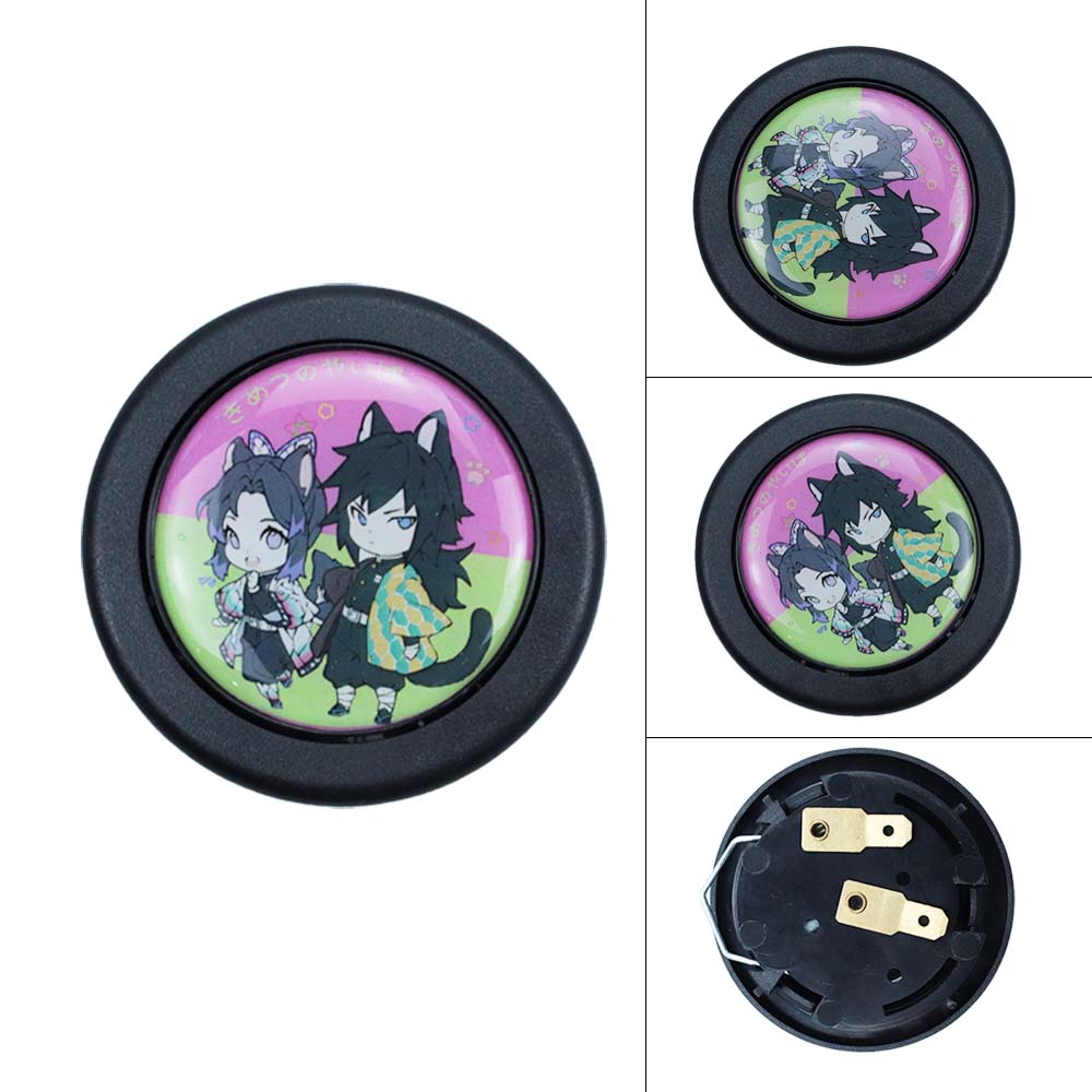 Brand New Universal Anime Hentai Car Horn Button Black Steering Wheel Center Cap