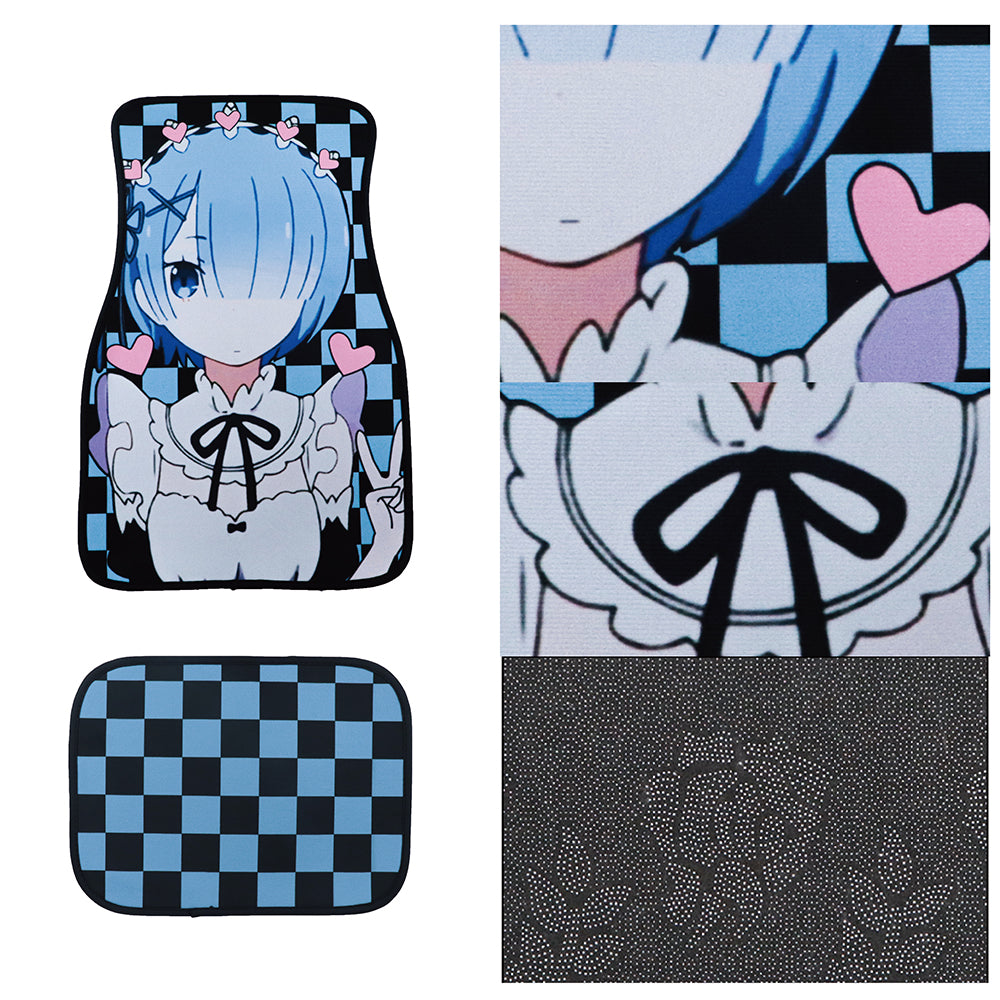 Brand New 4PCS UNIVERSAL ANIME HENTAI Racing Fabric Car Floor Mats Interior Carpets