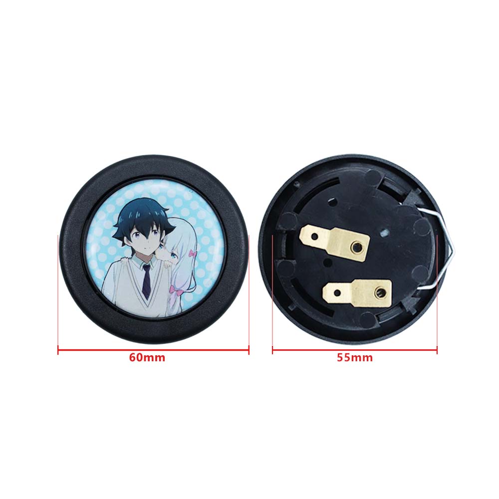 Brand New Universal Anime Hentai Car Horn Button Black Steering Wheel Center Cap