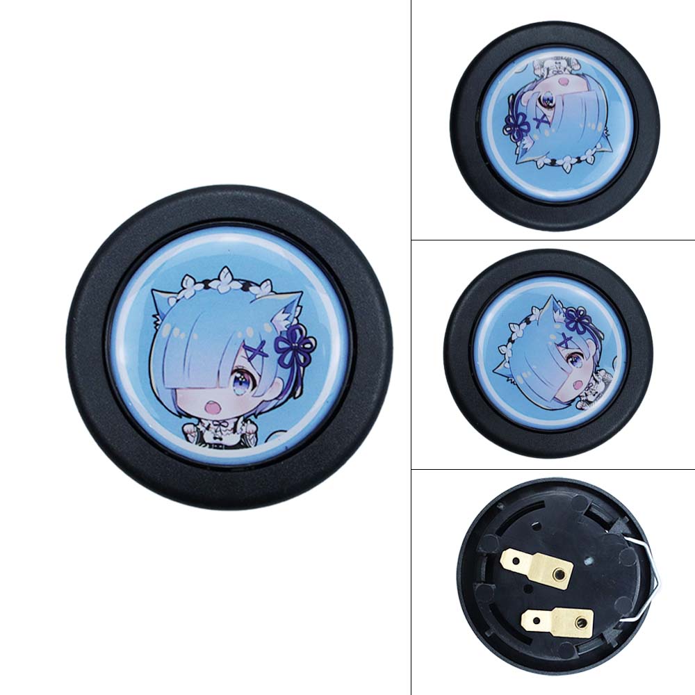 Brand New Universal Anime Hentai Car Horn Button Black Steering Wheel Center Cap