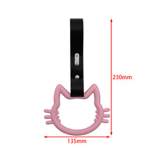 Load image into Gallery viewer, Brand New Hello Kitty Pink JDM TSURIKAWA Ring Subway Train Bus Black Handle Strap Charm Drift