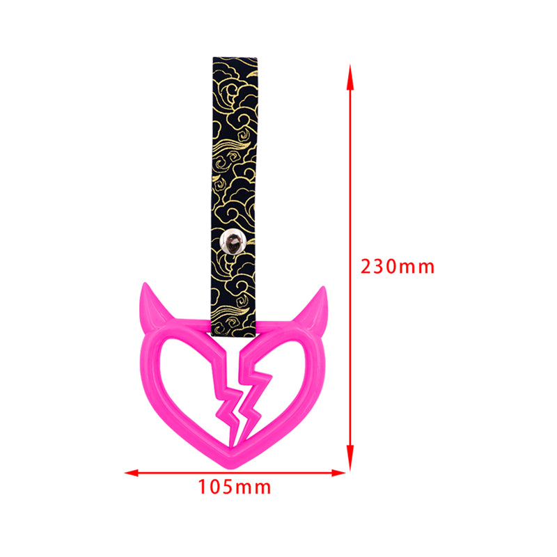 Brand New V3 Devil Broken Heart Pink JDM TSURIKAWA Subway Bus Handle Strap Charm Drift