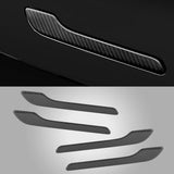 Brand New 4PCS Real Carbon Fiber Door Handle Knob Cover Trim Fit For 2017-2024 Tesla Model 3 / Tesla Model Y