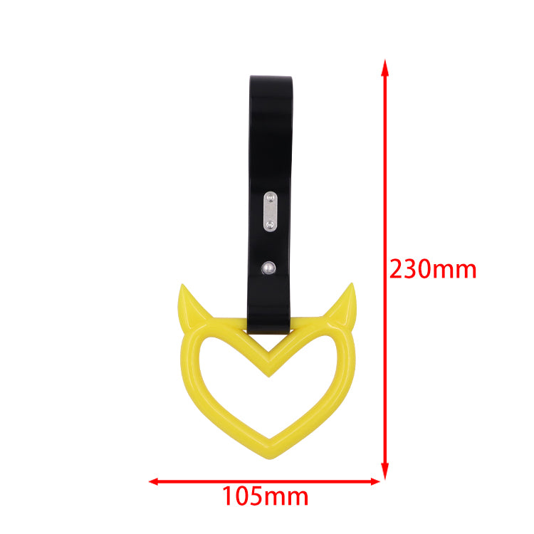 Brand New Devil Demon Heart Yellow JDM TSURIKAWA Ring Subway Train Bus Handle Strap Charm Drift