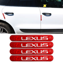 Load image into Gallery viewer, Brand New 4PCS LEXUS Real Carbon Fiber Red Car Trunk Side Fenders Door Badge Scratch Guard Sticker