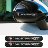 Brand New 2PCS MUSTANG GT Real Carbon Fiber Black Car Trunk Side Fenders Door Badge Scratch Guard Sticker