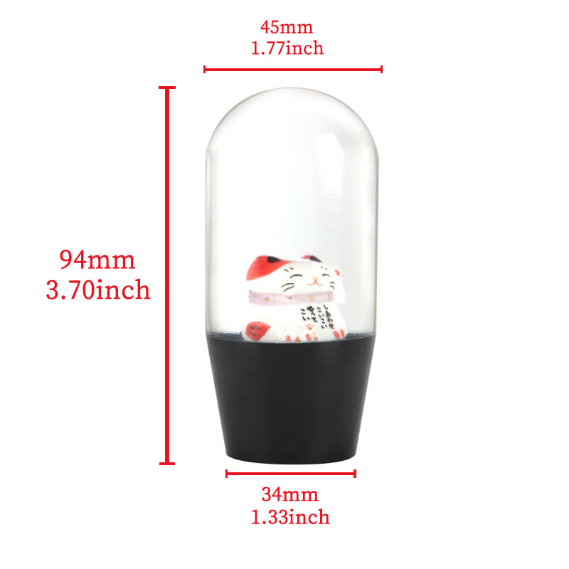 Brand New Universal JDM Red Lucky Cat Maneki Noko Fortune Manual Stick Gear Shift Knob M8 M10 M12