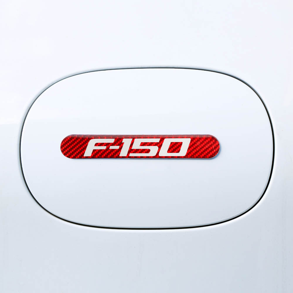 Brand New 4PCS F150 Real Carbon Fiber Red Car Trunk Side Fenders Door Badge Scratch Guard Sticker