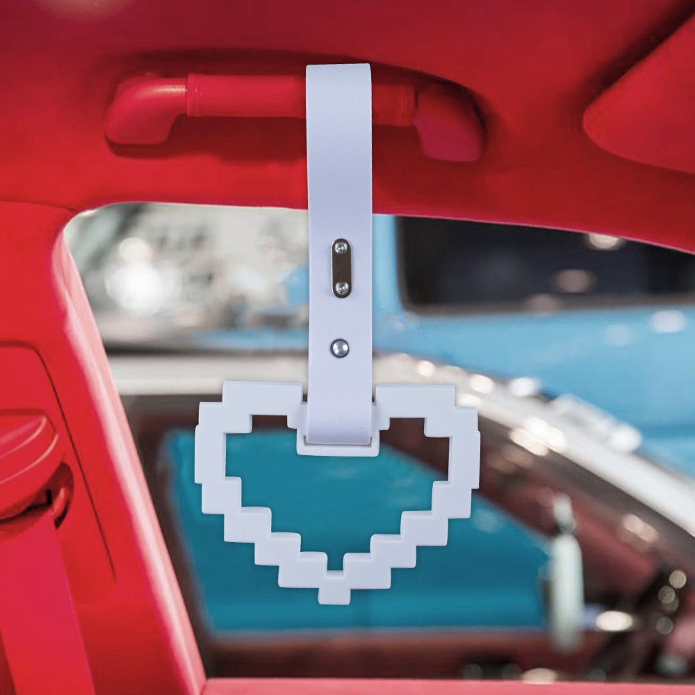 Brand New Minecraft Heart White Handle JDM TSURIKAWA Ring Subway Train Bus Handle Strap Charm Drift