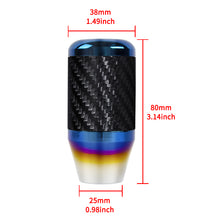 Load image into Gallery viewer, Brand New Universal Bride Car Gear Manuel Stick Real Carbon Fiber / Burnt Blue Shift Knob M8 M10 M12