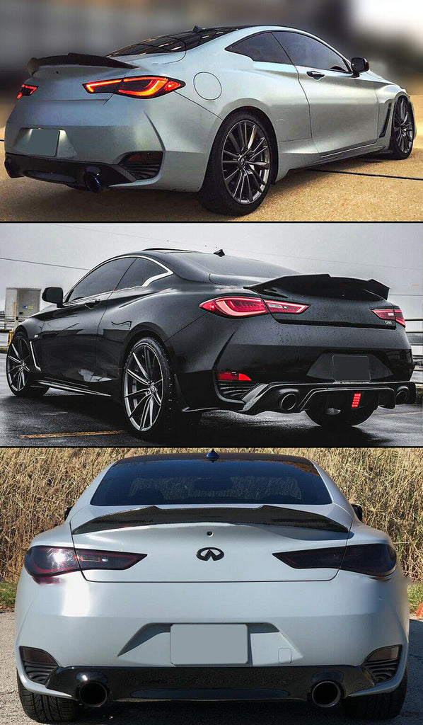 BRAND NEW 2017-2022 INFINITI Q60 HIGH KICK Real Carbon Fiber Rear Trunk PSM Spoiler