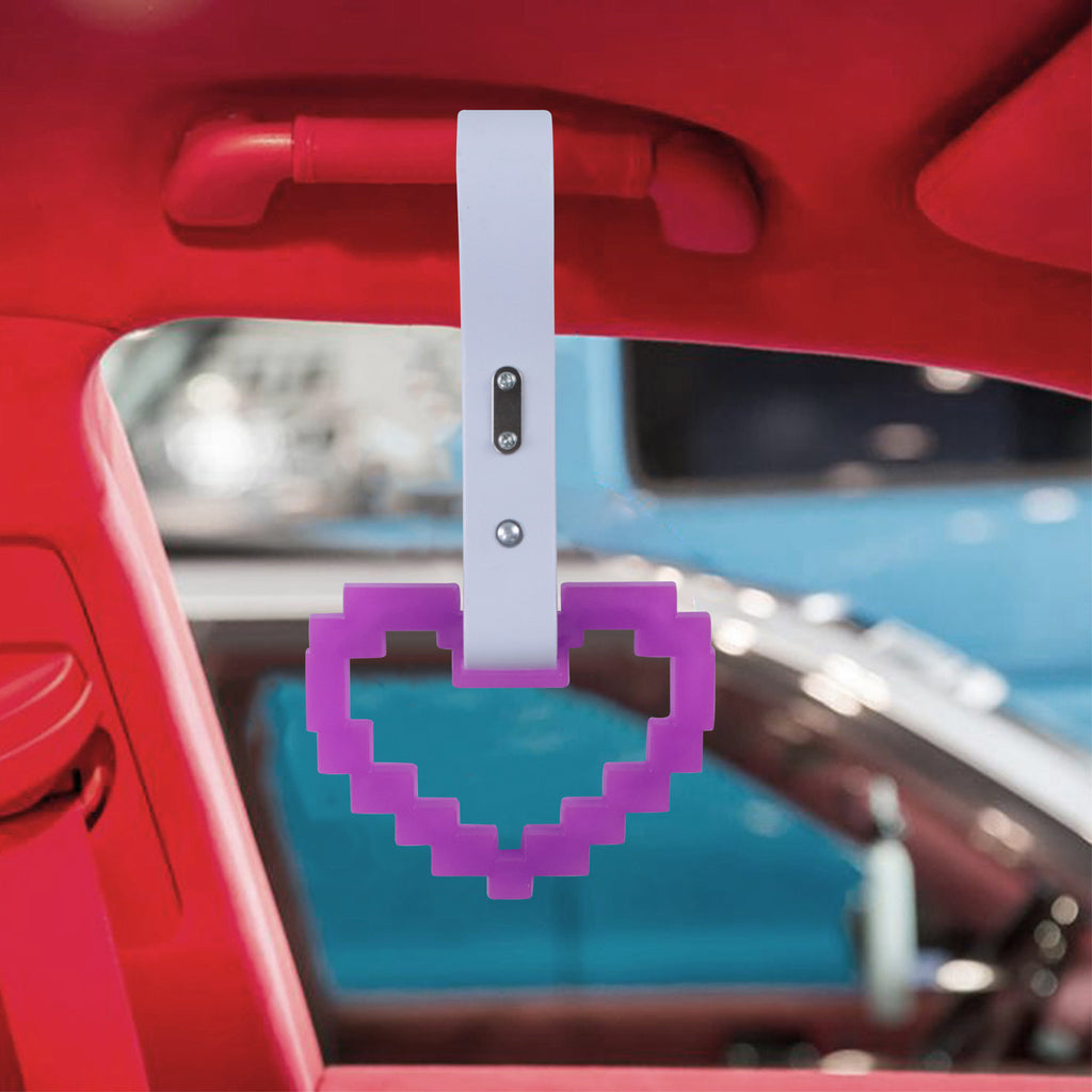 Brand New Minecraft Heart Purple (Glows in the Dark) JDM TSURIKAWA Ring Subway Train Bus White Handle Strap Charm Drift